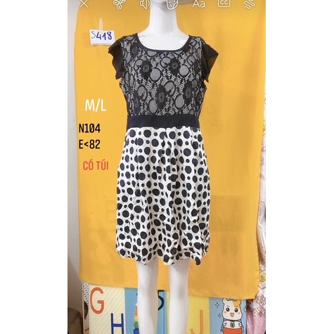Đầm ren đen chấm bi size M/L.S418