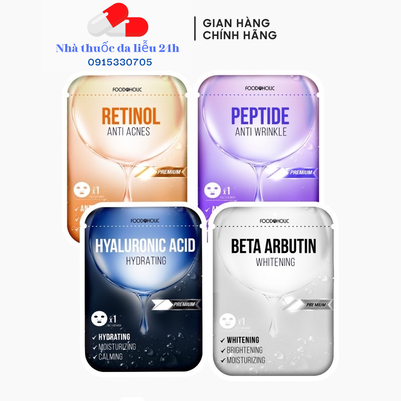 [ NHẬP KHẨU ] Mặt nạ giấy Foodaholic Essential Mask 23g - Nhà thuốc da liễu 24h Dalieu24h
