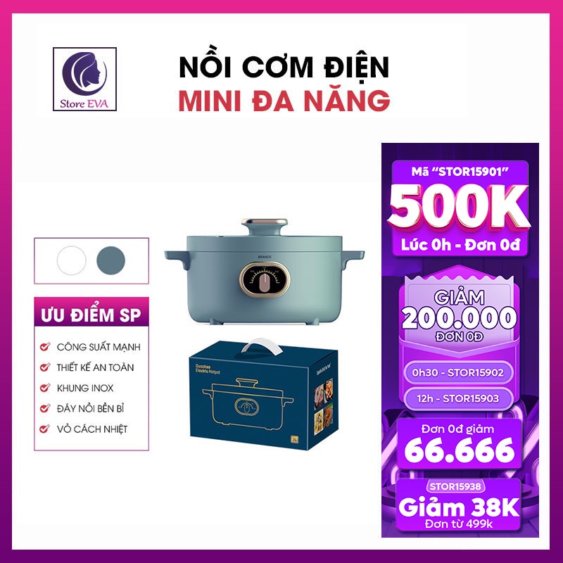 Nồi Lẩu Điện Đa Năng Nồi Lẩu Mini Cao Cấp, Có Thể Nấu Cơm Nấu Cháo Nấu Các Món Mình Thích Bảo Hành [12 TH]
