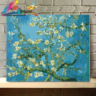 Tranh sơn dầu tự tô số hóa tự tô - Cành hoa mai
