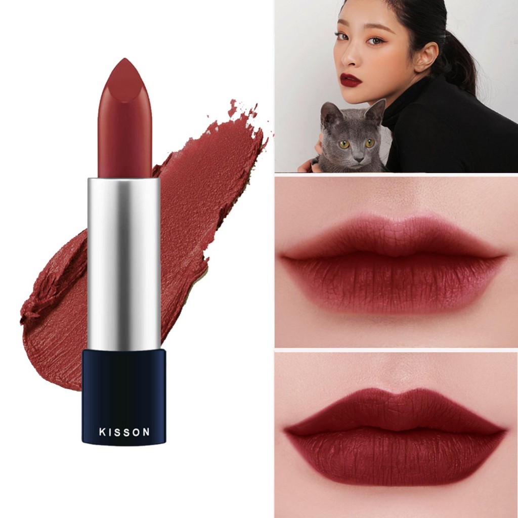 Son lì KISSON Matte Lipstick mã KN08 ( màu nâu tây)