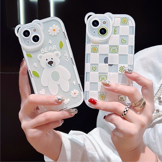 Ốp Lưng Silicon Chống Sốc Tai Gấu - Bear Flowers