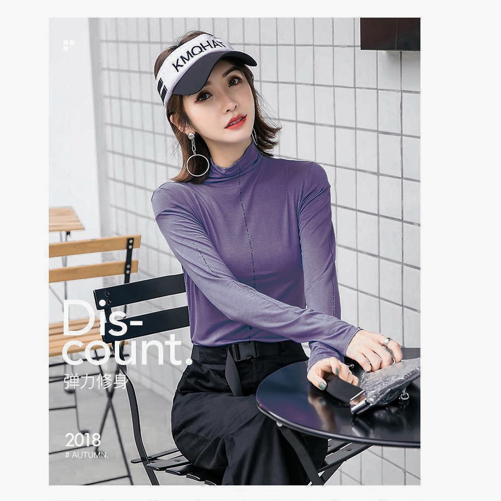 Áo giữ nhiệt nữ cổ 3cm chất thun đanh mịn freesize <65kg - hàng cao cấp | BigBuy360 - bigbuy360.vn