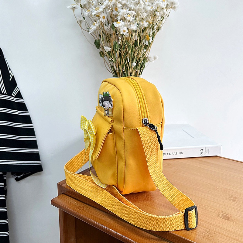 Túi Đeo Chéo Bằng Nylon Dáng Vuông Nhỏ Phong Cách Hàn Quốc Mới Cho Nữ Sinh