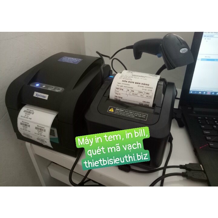 Bộ thiết bị bán hàng cho shop thời trang, minimart, tạp hóa: Phần mềm bán hàng, Máy in bill, Máy in tem mã, Máy quét mã