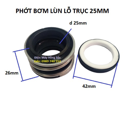 Phớt bơm nước lò xo lùn trục 25mm