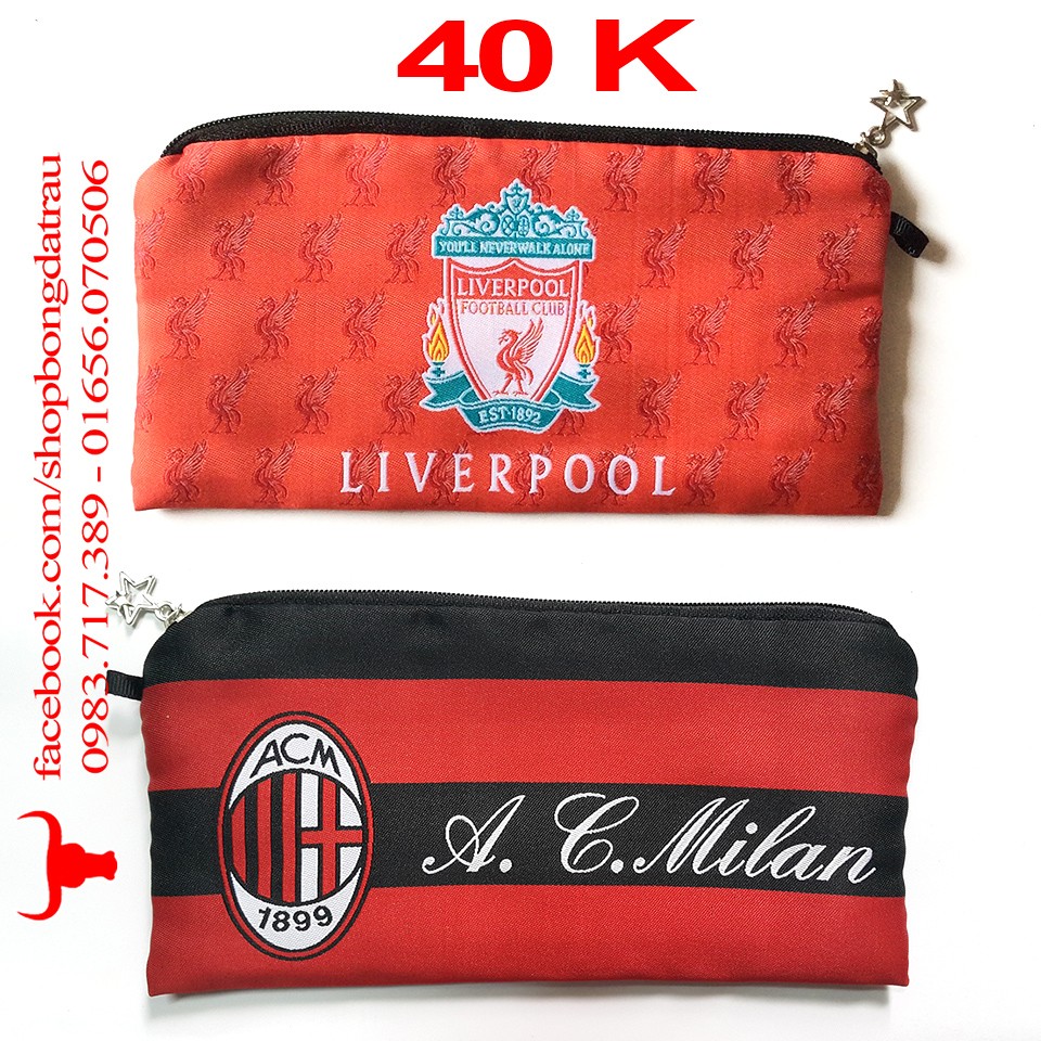 Túi bút  - các câu lạc bộ bóng đá Manchester, Arsenal, Chelsea, Barca, Real, Liverpool - Trâu shop