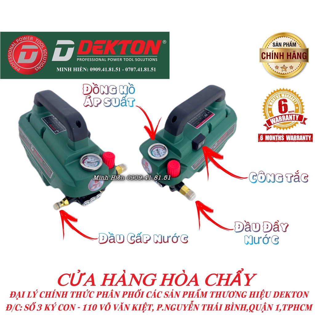 Máy Rửa Xe Dekton 2800W / DK-2800 / Có Chỉnh Áp