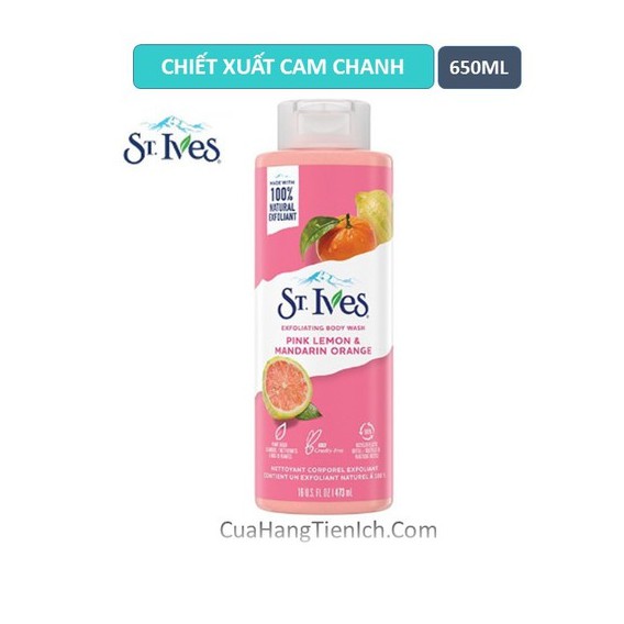 Sữa tắm ST.Ives yến mạch bơ, cam chanh, muối biển 650ML