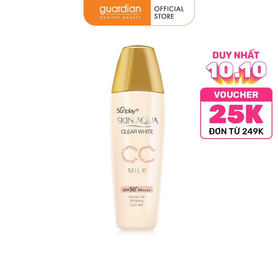 Sữa Chống Nắng Dưỡng Da Và Trang Điểm Nhẹ Sunplay Skin Aqua Clear White CC Milk SPF50+, PA++++ (25g)
