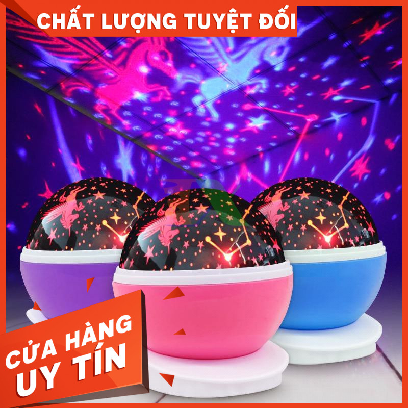 Hàng sẵn-Đèn Ngủ Chiếu Sao Tự Xoay 💝Freeship💝 Đèn trang trí phòng ngủ chi sinh động bầu trời đầy sao
