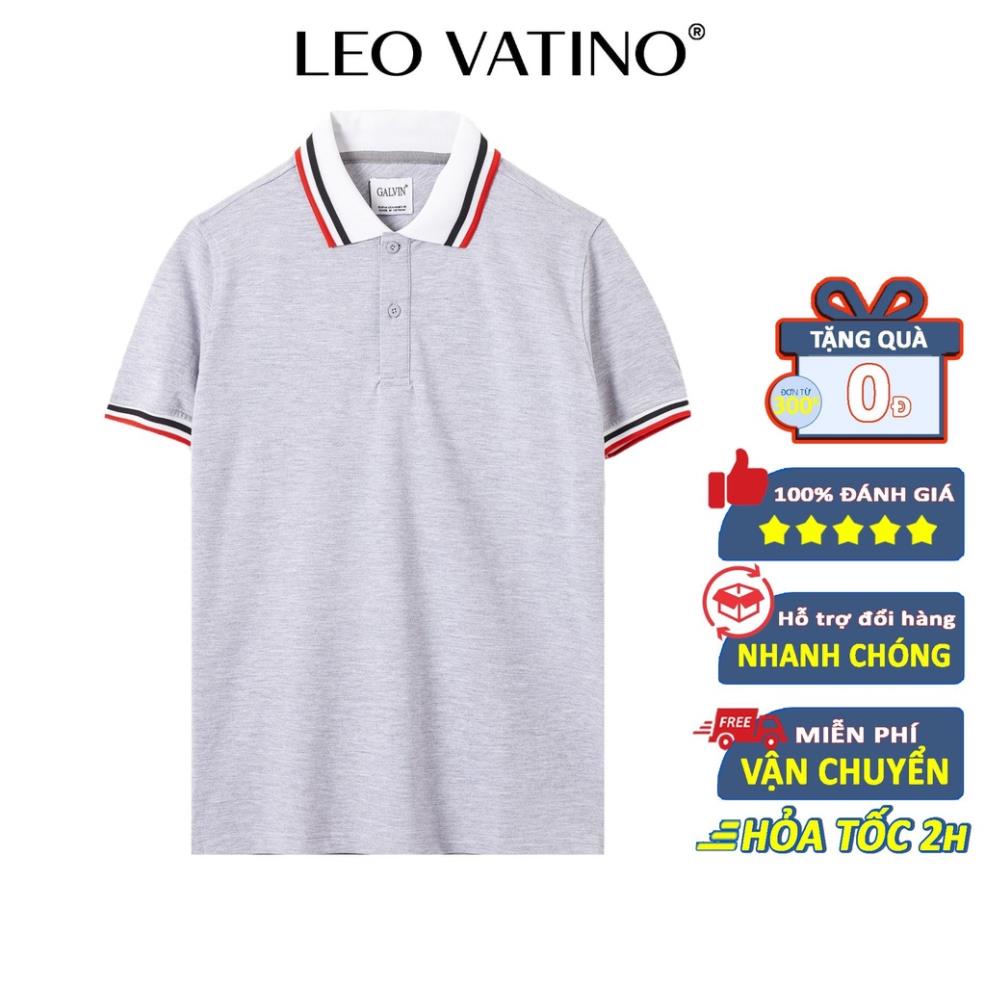 Áo thun POLO nam GALVIN cổ phối viền chất CVC cotton cá sấu co giãn cổ bẻ tay ngắn lỡ PLGV57 - Leo Vatino ⚡