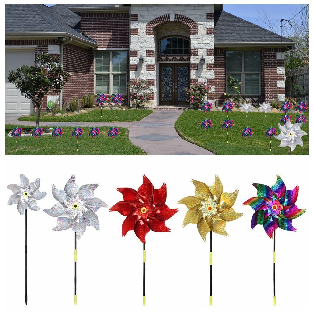 Miếng Dán Phản Quang Hình Bánh Đà Trang Trí Sân Vườn DIY|Chong Chóng Xoay Trong Vườn