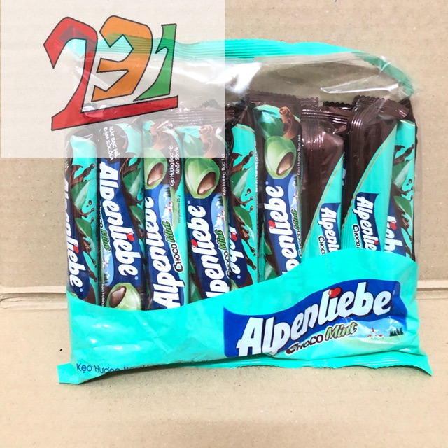 Túi x16 thỏi kẹo alpenliebe Choco Mint 416g