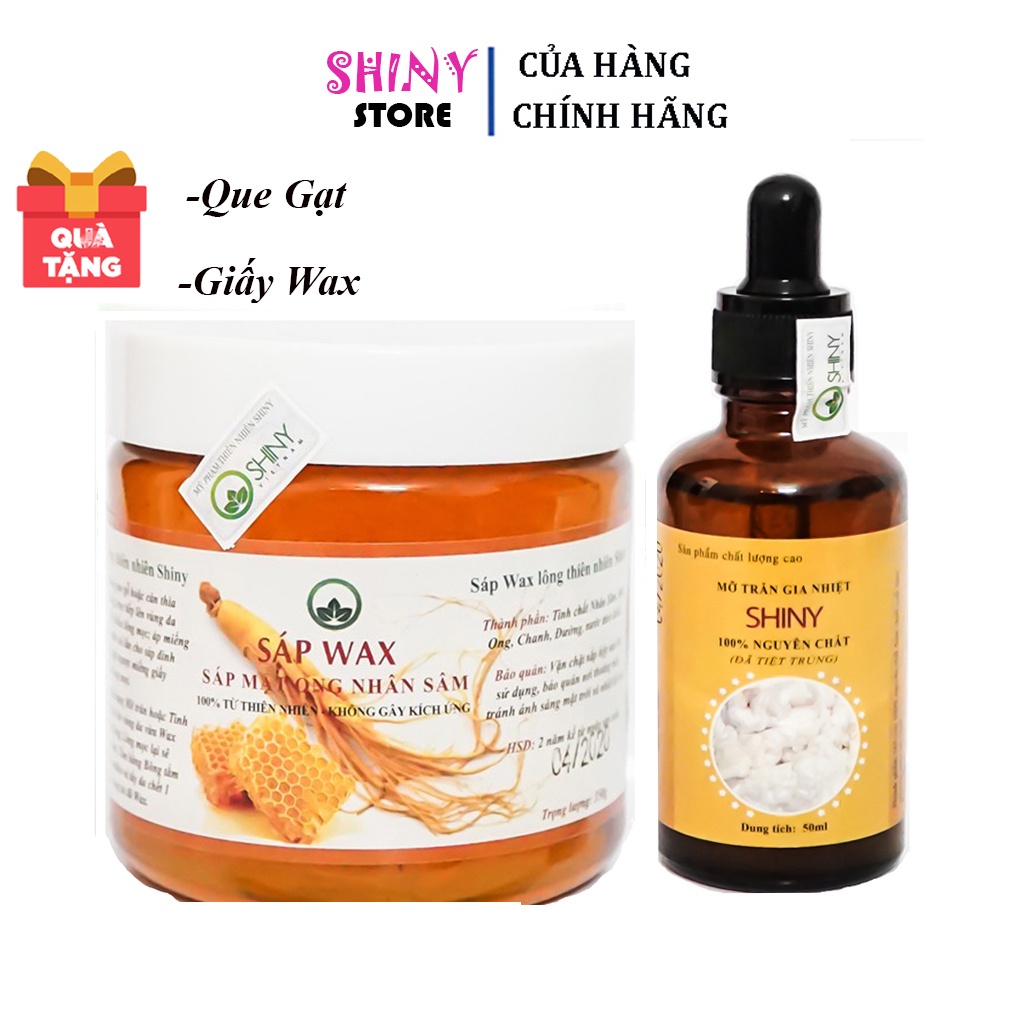 Wax Lông + Mỡ Trăn Triệt Lông Shiny ( Tặng 50 Giấy, Que Wax )