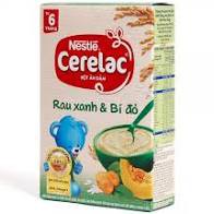 Bột ăn dặm Nestle Cerelac rau xanh và bí đỏ 200g (6 - 24 tháng)