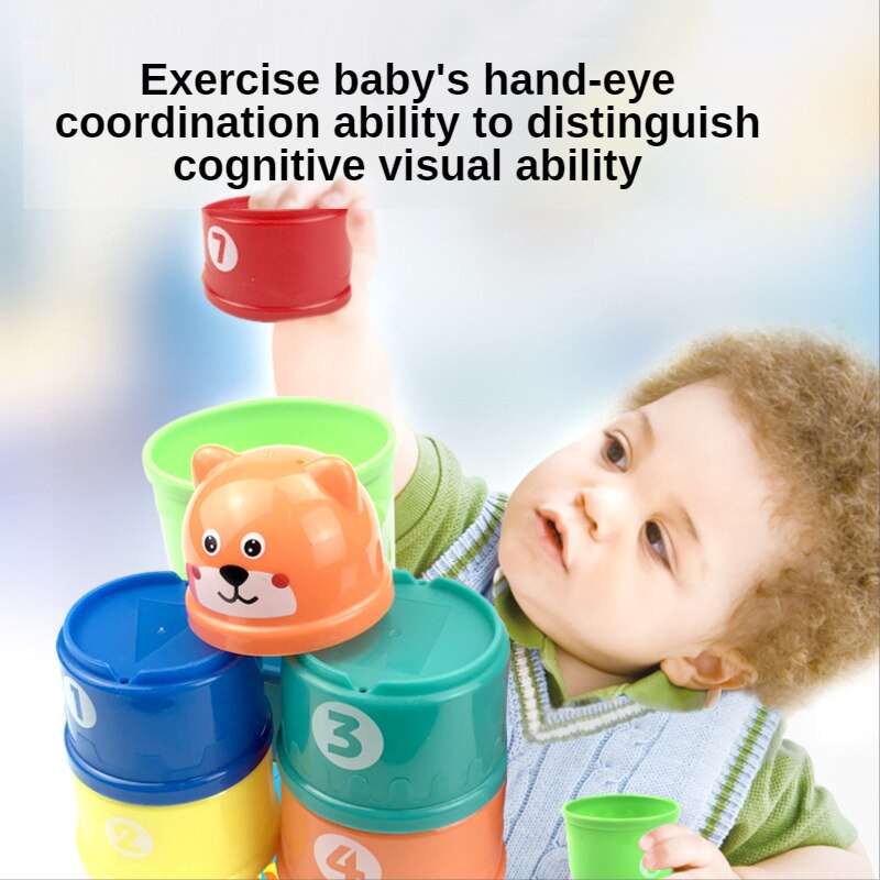 Bộ đồ chơi xếp ly JOLLYBABY dễ thương vui nhộn xinh xắn làm quà sinh nhật Giáng sinh năm mới cho trẻ em