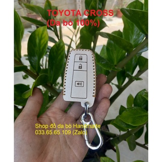 [Toyota cross] Bao da chìa khóa Toyota cross bằng da bò, kèm móc khóa, khắc tên miễn phí