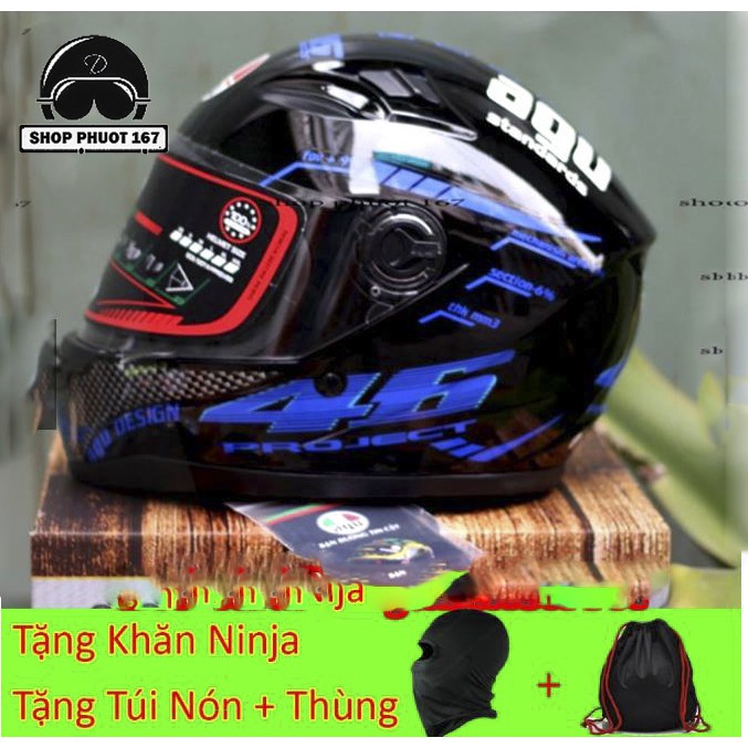 NÓN BẢO HIỂM AGU TEM PHẢN QUANG chính hãng 100%(Tặng Túi +Thùng+ Khăn Ninja)