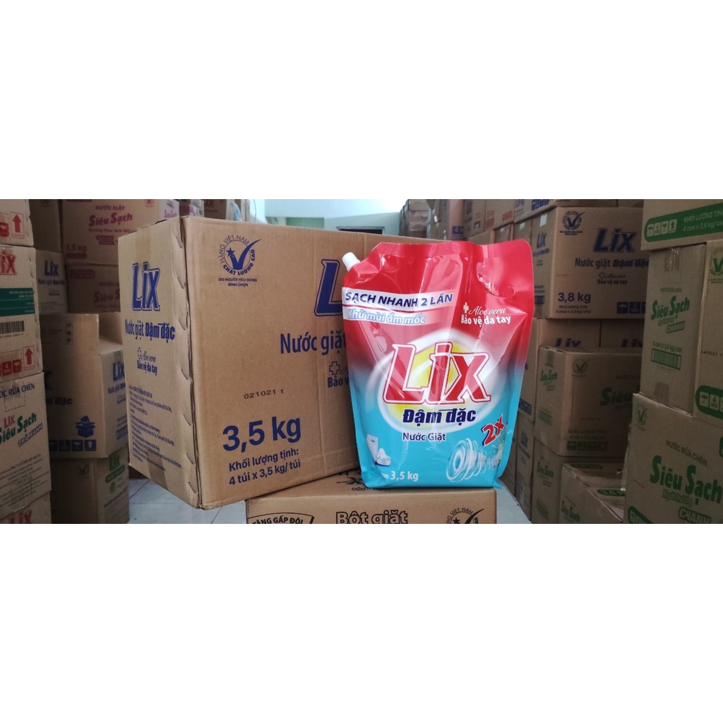 [Giá sỉ] Thùng 4 chai nước giặt đậm đặc Lix hương nước hoa 3.6kg