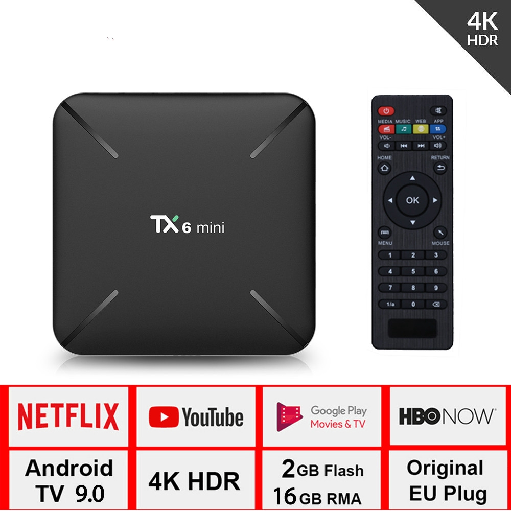 Thiết bị chuyển đổi TV thường thành smart TV tx6 mini Android 9 0 CPU 4 nhân 2 GB + 16 GB 2,4G WiFi 4 K
