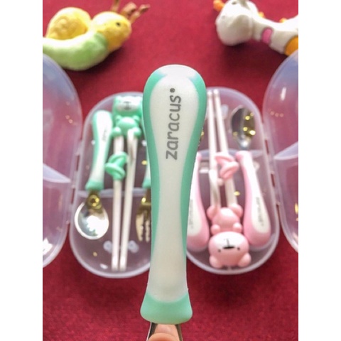 Set đũa thìa dĩa inox Zaracus Hàn Quốc cao cấp không rỉ có hộp
