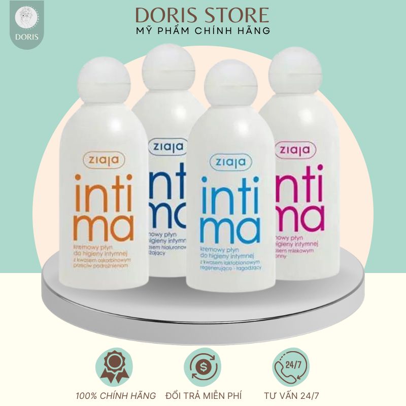 Dung dịch vệ sinh Intima Ziaja 200ml dạng sữa, gel phụ khoa giảm mùi hôi/khí hư/huyết trắng