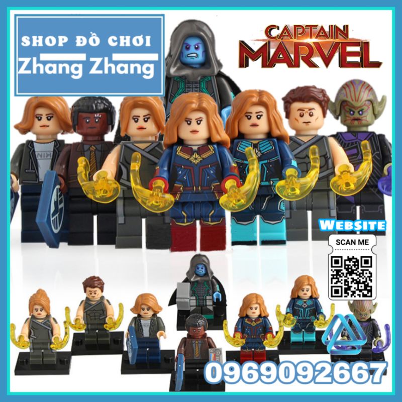 Đồ chơi Xếp hình Captain Marvel gồm Skrull - Ronan - Nick Fury - Carol Danvers - Mar-Vell Minifigures Xinh X0226