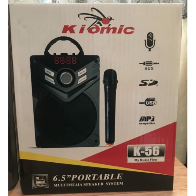 Loa Bluetooth Karaoke KIOMIC K-56 Có Tặng 1 Micro Không Dây