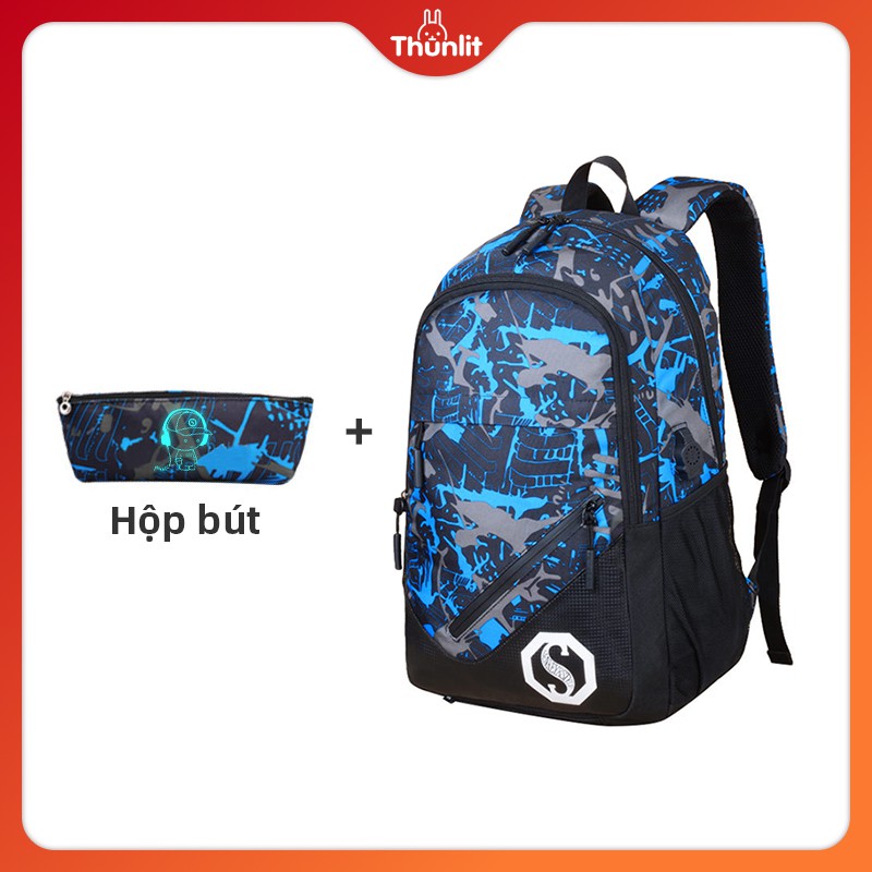 Bộ ba lô 2 món Thunlit dành cho nam sinh trung học