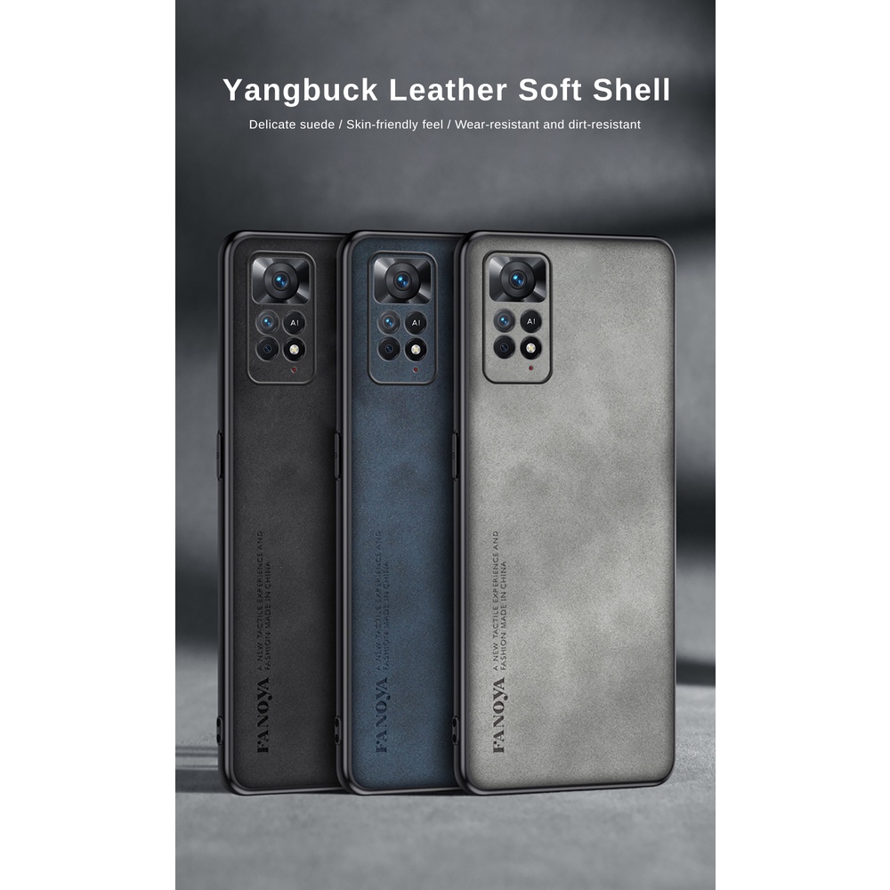 For Xiaomi Redmi Note 11 Pro Case Sheepskin Leather Matte Coque Redmy Not 11S 4G 11Pro Plus 5G Shockproof Soft Frame Slim Cover