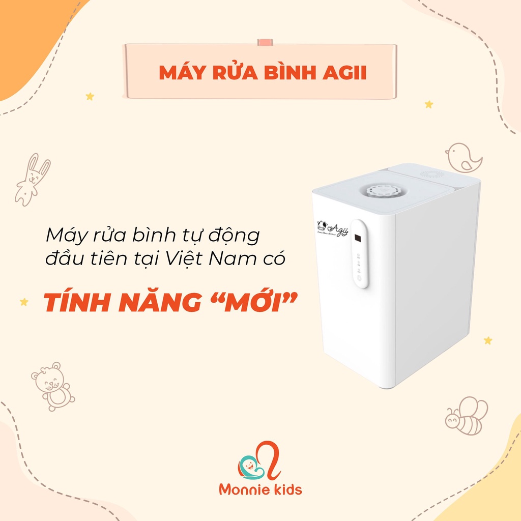 MÁY RỬA BÌNH SỮA THÔNG MINH 3IN1 AGII VERSION 2022 TIỆT TRÙNG BẰNG UV LED