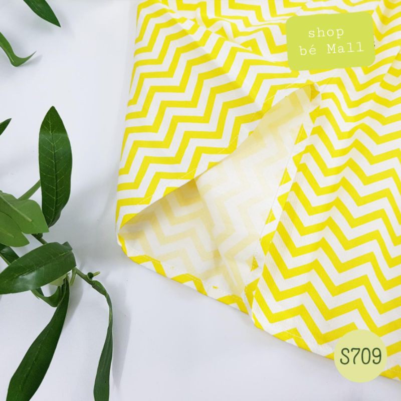 Đầm OLI RIVER KIDS màu vàng họa tiết ziczac siêu độc và lạ dành cho bé