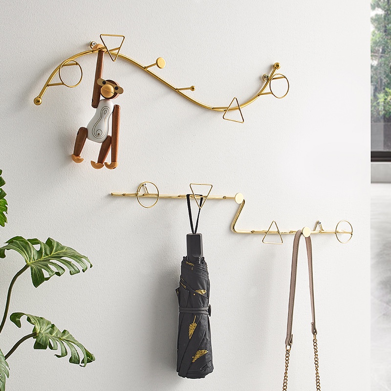 Móc treo kim loại mạ vàng decor phòng, bếp, nhà cửa