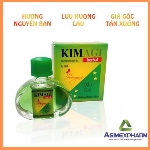 Dầu gió thoa ngoài da KIM AGI, dầu gió tinh dầu xoa bóp hương nguyên bản lưu hương lâu hộp 1 chai 6ml