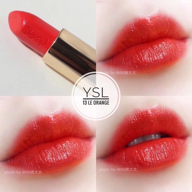 Hàng Pháp - Son thỏi YSL Rouge Pur Couture 13 màu đỏ cam - đủ bill