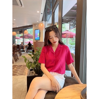 Áo sơmi cổ Vest vải đũi tơ hàng xịn