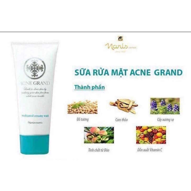 Bộ 3 sản phẩm cho da mụn và da dầu Naris Acne Grand Nhật Bản