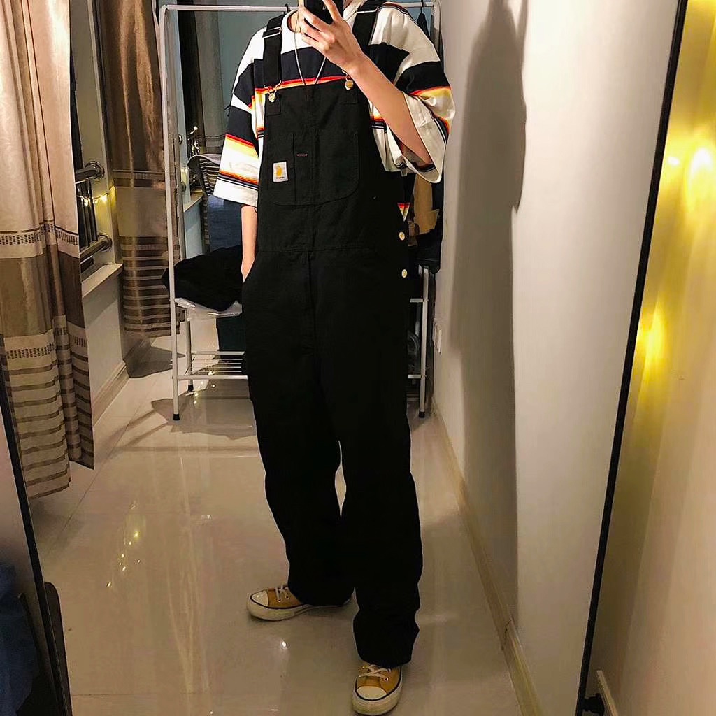 BYXI carhartt Carhart suspender pants loose jeans overalls straight pants couple fashion casual men and women 2021