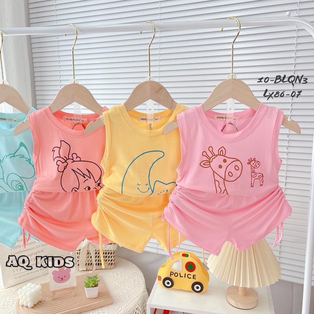 [Bé 7-32kg] Đồ Bộ Bé Gái, Bộ Minkymom Bé Gái Thun Lạnh Loại 1 Minlybaby Chính Hãng Unibaby BLQN3
