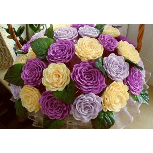 Giấy nhún, giấy nhăn trang trí, bản rộng 50cm dài 2.5m dùng làm hoa, gói hoa đẹp