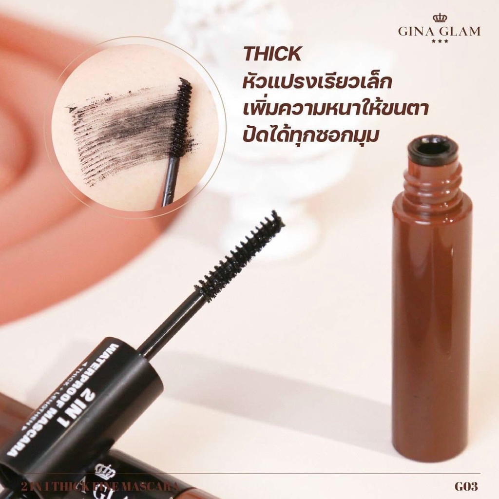 Mascara Dày & Dài MI 2 đầu Thái Lan Gina Glam 2in1