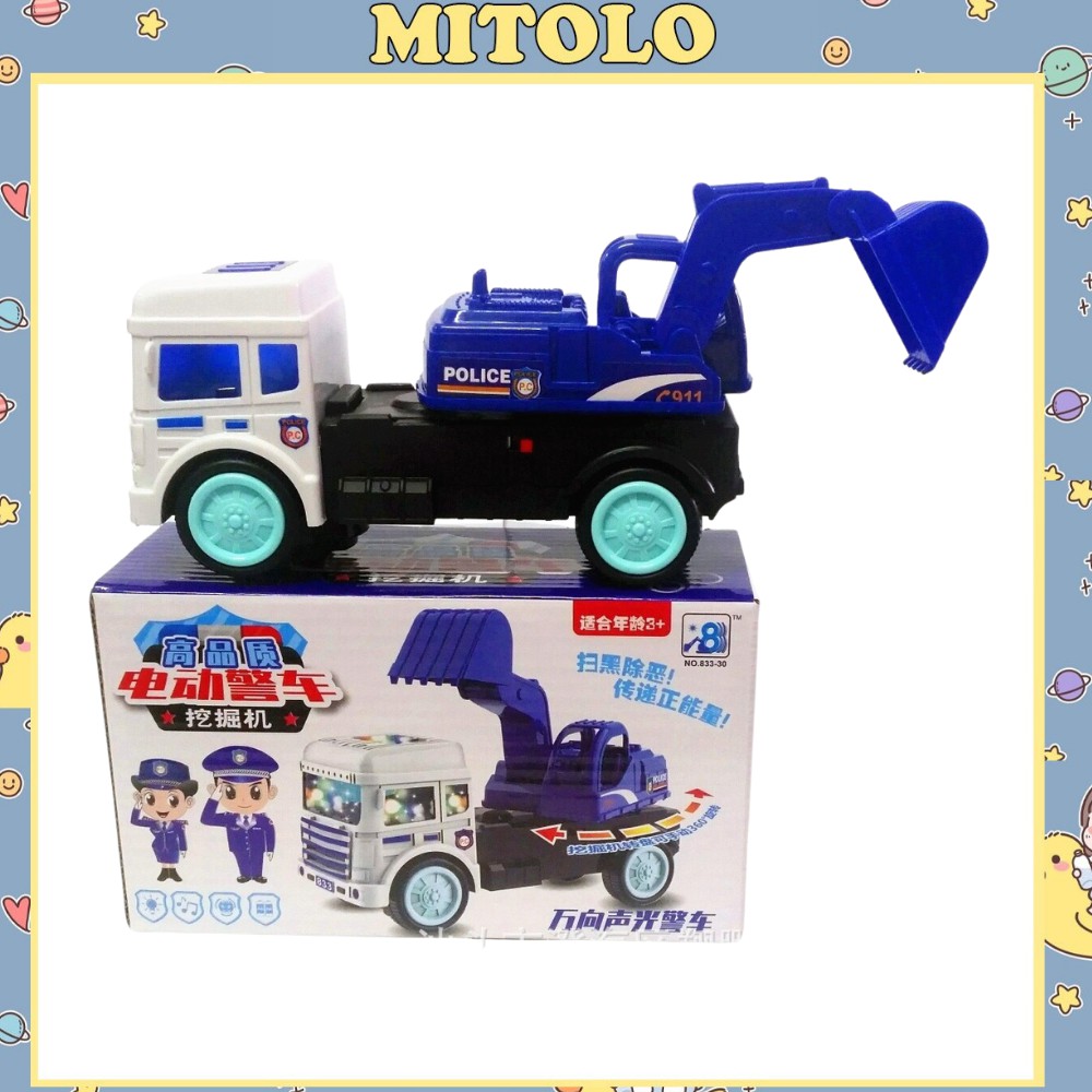 Đồ chơi xe ô tô mô hình máy xúc Mitolo ô tô máy múc cho bé có đèn có nhạc 833-30/833-31/833-24