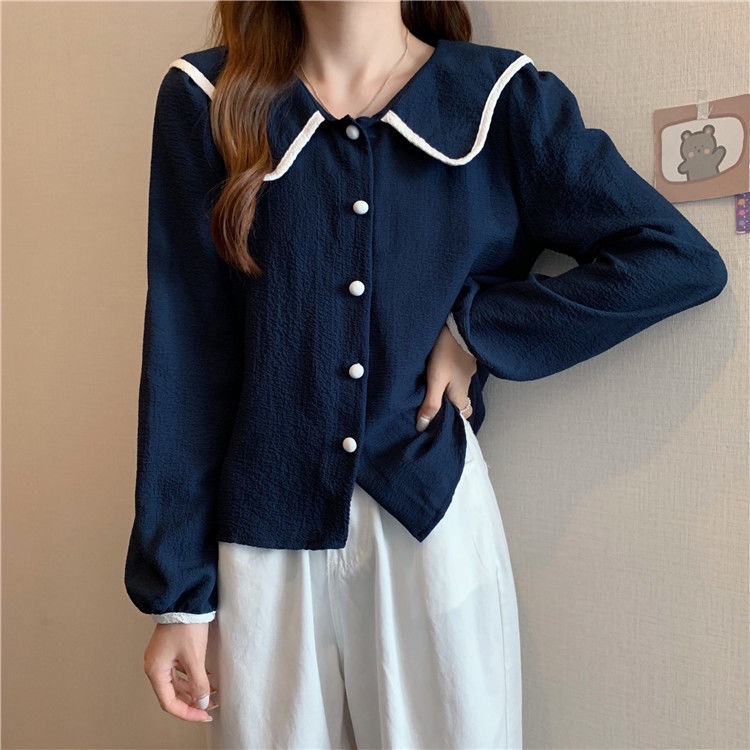 Áo Voan Tay Phồng Cổ Búp Bê Hàn Quốc JL-TX-525