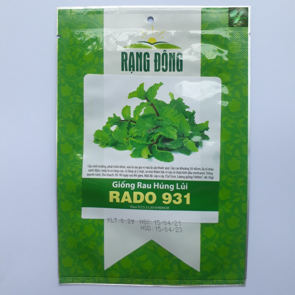 [Seeds] Hạt giống rau húng lủi Rado, đóng gói 0.2gr