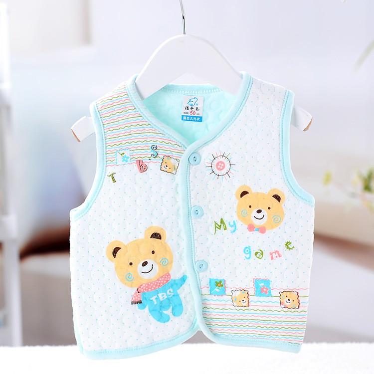 Áo gile nỉ lót bông ấm áp họa tiết màu sắc dễ thương cho bé (6-11kg) - P21