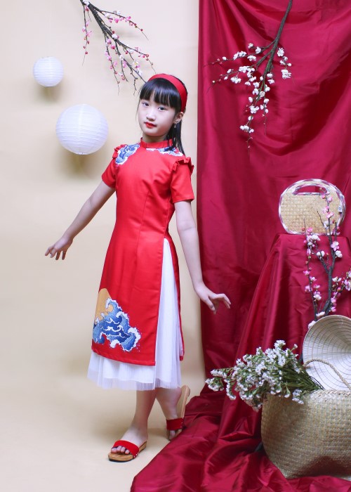 Chân váy bé gái thời trang Jadiny màu đỏ cho bé gái