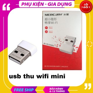 USB Wifi thu sóng mini không dây Mercury, máy thu sóng đa năng tốc độ 150Mbps