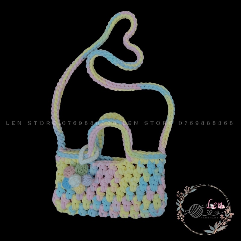Túi lưới sợi vải đơn giản - phụ kiện thời trang handmade