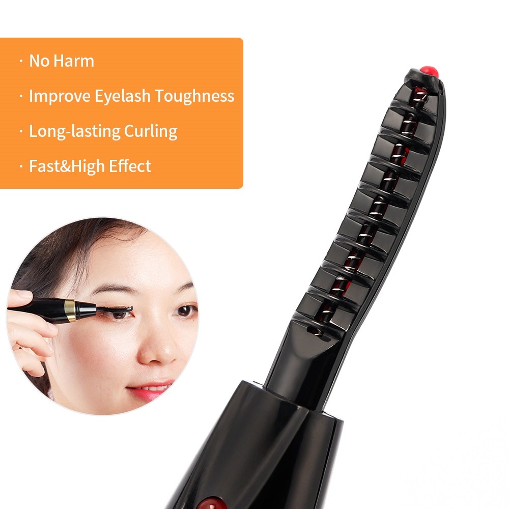 Foreverlily Máy uốn cong mi bằng nhiệt thiết kế nhỏ gọn tiện dụng Beauty Electric Eyelash Curler